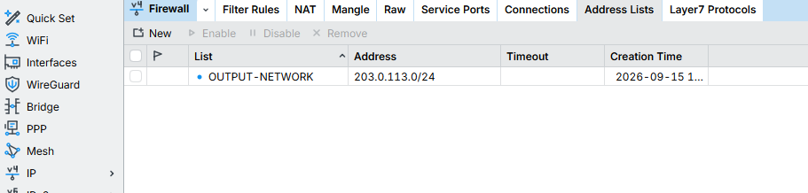 firewall address-list